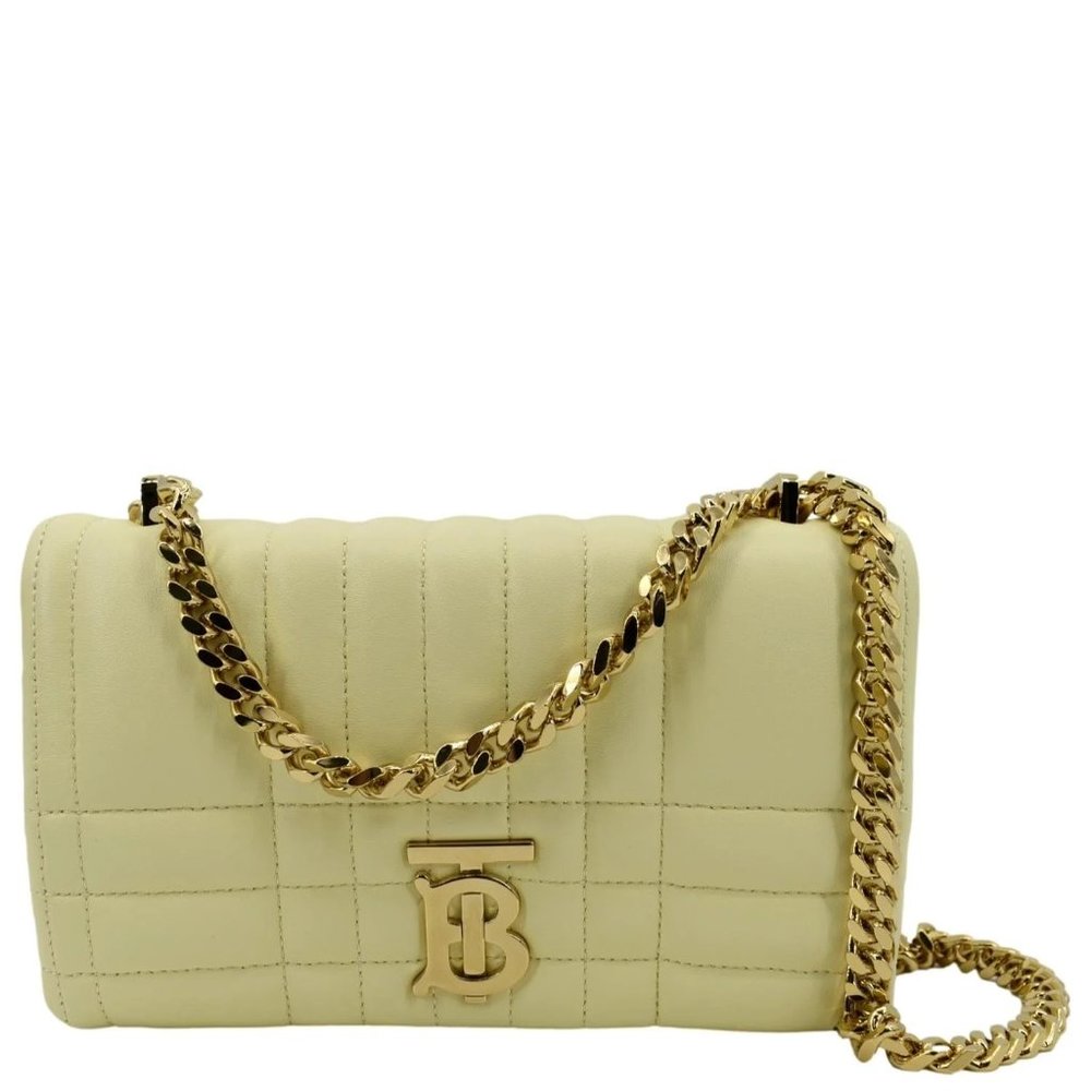 BURBERRY  Lola Medium Quilted Leather Shoulder Bag Cool Lemon